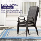 Hyleory Elegant 5-Piece Outdoor Dining Set with Stackable Patio Chairs & Iron Dining Table