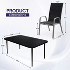 Hyleory Elegant 5-Piece Outdoor Dining Set with Stackable Patio Chairs & Iron Dining Table