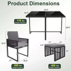 Costway 9 PCS Patio Dining Set with PE Rattan Chairs Tempered Glass Table and Ottomans