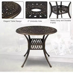 VINGLI Ensemble de salle à manger d'extérieur 5 pièces, Table et chaises d'extérieur tout temps en aluminium moulé avec coussin, ensembles de salle à manger de patio extérieurs