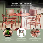 WestinTrends Playa 5-Piece Indoor Outdoor Metal Patio Dining Table Set With Stackable Plastic Patio Arm Chairs