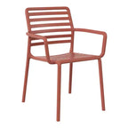 WestinTrends Playa 5-Piece Indoor Outdoor Metal Patio Dining Table Set With Stackable Plastic Patio Arm Chairs