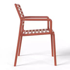 WestinTrends Playa 5-Piece Indoor Outdoor Metal Patio Dining Table Set With Stackable Plastic Patio Arm Chairs