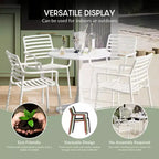 WestinTrends Playa 5-Piece Indoor Outdoor Metal Patio Dining Table Set With Stackable Plastic Patio Arm Chairs
