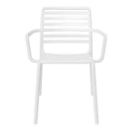 WestinTrends Playa 5-Piece Indoor Outdoor Metal Patio Dining Table Set With Stackable Plastic Patio Arm Chairs