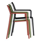 WestinTrends Playa 5-Piece Indoor Outdoor Metal Patio Dining Table Set With Stackable Plastic Patio Arm Chairs