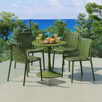 Ensemble de salle à manger extérieur 5 pièces WestinTrends Playa avec table en métal et chaises de patio empilables en résine