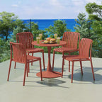 Ensemble de salle à manger extérieur 5 pièces WestinTrends Playa avec table en métal et chaises de patio empilables en résine