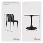Ensemble de salle à manger extérieur 5 pièces WestinTrends Playa avec table en métal et chaises de patio empilables en résine