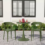 Ensemble de salle à manger d'extérieur 3 pièces WestinTrends Playa en métal avec chaises de patio modernes empilables