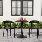 Ensemble de salle à manger d'extérieur 3 pièces WestinTrends Playa en métal avec chaises de patio modernes empilables