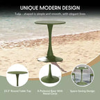 WestinTrends Playa Ensemble table de salle à manger ronde 3 pièces en métal et chaises de salle à manger latérales de patio en résine empilables