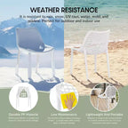 WestinTrends Playa Ensemble table de salle à manger ronde 3 pièces en métal et chaises de salle à manger latérales de patio en résine empilables