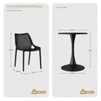 WestinTrends Playa Ensemble table de salle à manger ronde 3 pièces en métal et chaises de salle à manger latérales de patio en résine empilables
