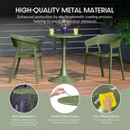WestinTrends Playa 5-Piece Round Metal Bistro Dining Table Set And Stackable Resin Patio Dining Side Chairs