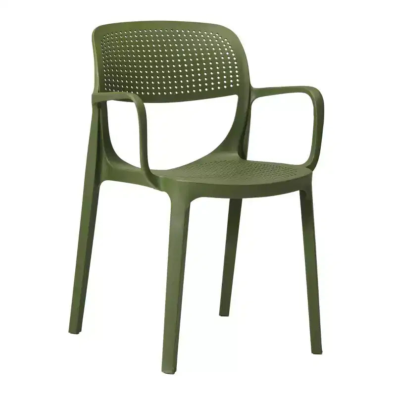 WestinTrends Playa 5-Piece Round Metal Bistro Dining Table Set And Stackable Resin Patio Dining Side Chairs