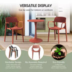 WestinTrends Playa 5-Piece Round Metal Bistro Dining Table Set And Stackable Resin Patio Dining Side Chairs
