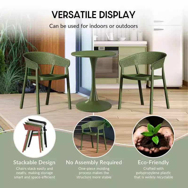 Ensemble de salle à manger d'extérieur en métal 5 pièces WestinTrends Playa avec chaises empilables