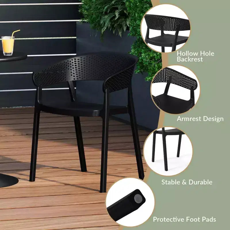 Ensemble de salle à manger d'extérieur en métal 5 pièces WestinTrends Playa avec chaises empilables