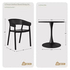 Ensemble de salle à manger d'extérieur en métal 5 pièces WestinTrends Playa avec chaises empilables