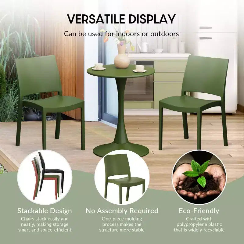 Ensemble de salle à manger rond de 5 pièces WestinTrends Playa en métal pour l'intérieur et l'extérieur avec chaises de salle à manger de terrasse empilables