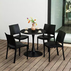 Ensemble de salle à manger rond de 5 pièces WestinTrends Playa en métal pour l'intérieur et l'extérieur avec chaises de salle à manger de terrasse empilables