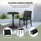 Ensemble de salle à manger rond de 5 pièces WestinTrends Playa en métal pour l'intérieur et l'extérieur avec chaises de salle à manger de terrasse empilables