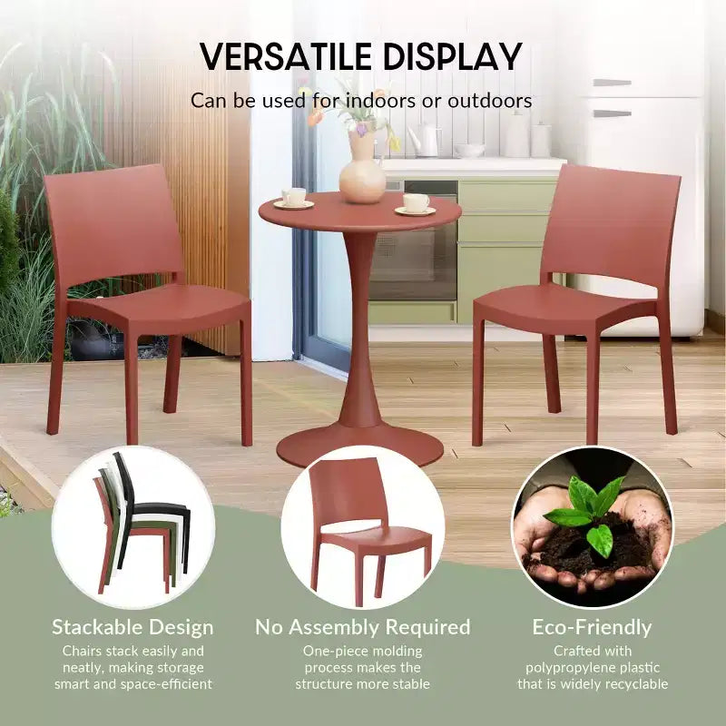 Ensemble de salle à manger rond de 5 pièces WestinTrends Playa en métal pour l'intérieur et l'extérieur avec chaises de salle à manger de terrasse empilables