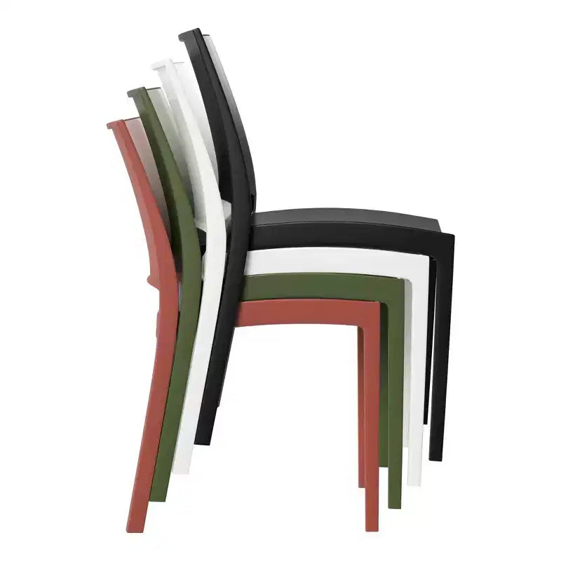 Ensemble de salle à manger rond de 5 pièces WestinTrends Playa en métal pour l'intérieur et l'extérieur avec chaises de salle à manger de terrasse empilables