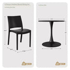 Ensemble de salle à manger rond de 5 pièces WestinTrends Playa en métal pour l'intérieur et l'extérieur avec chaises de salle à manger de terrasse empilables