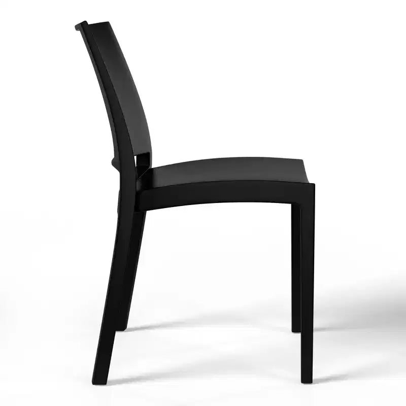 Ensemble de salle à manger rond de 5 pièces WestinTrends Playa en métal pour l'intérieur et l'extérieur avec chaises de salle à manger de terrasse empilables