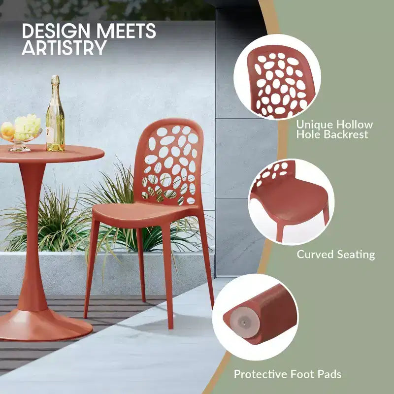 WestinTrends Playa 3-Piece Outdoor Indoor Metal Patio Dining Table Set With Stackable Polypropylene Patio Side Chairs