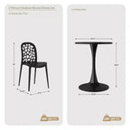 WestinTrends Playa 3-Piece Outdoor Indoor Metal Patio Dining Table Set With Stackable Polypropylene Patio Side Chairs