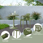 WestinTrends Playa 5-Piece Outdoor Indoor Metal Patio Dining Table Set With Stackable Patio Arm Chairs