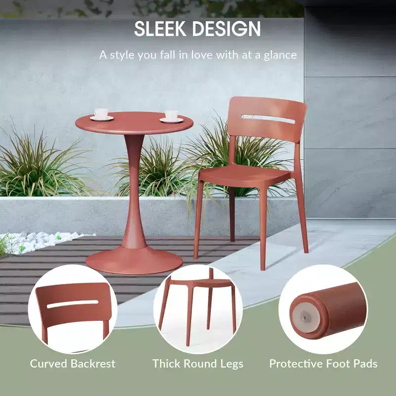 WestinTrends Playa 5-Piece Outdoor Indoor Round Metal Patio Dining Table Set With Stackable Patio Chairs