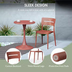 WestinTrends Playa 5-Piece Outdoor Indoor Round Metal Patio Dining Table Set With Stackable Patio Chairs