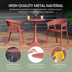WestinTrends Playa 5-Piece Outdoor Indoor Round Metal Patio Dining Table Set With Stackable Patio Chairs