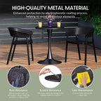 WestinTrends Playa 5-Piece Outdoor Indoor Round Metal Patio Dining Table Set With Stackable Patio Chairs