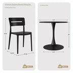 WestinTrends Playa 5-Piece Outdoor Indoor Round Metal Patio Dining Table Set With Stackable Patio Chairs