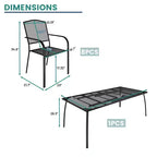 Mondawe 9-Piece Outdoor Dining Set,Steel Frame Mesh Table & Chairs Set