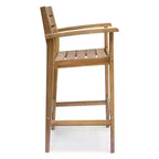 GDFStudio Brigitte Outdoor Acacia Wood 5 Piece Bar Set with Slatted Design