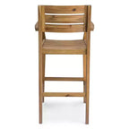 GDFStudio Brigitte Outdoor Acacia Wood 5 Piece Bar Set with Slatted Design