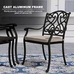 Mondawe Ensemble de salle à manger d'extérieur 7 pièces en aluminium moulé avec 4 chaises de salle à manger et 2 fauteuils à bascule pivotants