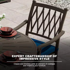 Mondawe 5 Pieces Round Cast Aluminum Outdoor Dining Set with 4 Dining Chair