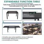 Mondawe 7-Piece Outdoor Patio Dining Set,With 1 Piece Extendable Rectangle Table and 6 Piece 360 Degree Swivel Chair