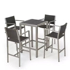 Ensemble de bar extérieur 5 pièces en osier et aluminium GDFStudio Crested Bay