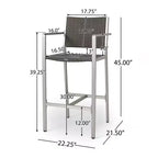 Ensemble de bar extérieur 5 pièces en osier et aluminium GDFStudio Crested Bay