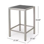 Ensemble de bar extérieur 5 pièces en osier et aluminium GDFStudio Crested Bay