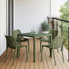 Ensemble de salle à manger d'extérieur 5 pièces WestinTrends Playa avec table à cadre métallique et chaises de patio empilables