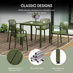 Ensemble de salle à manger d'extérieur 5 pièces WestinTrends Playa avec table à cadre métallique et chaises de patio empilables
